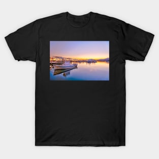 The sunset at the port of Naousa in Paros island, Greece T-Shirt